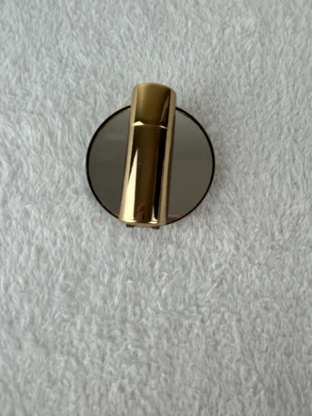 Vintage Floral Mother of Pearl Round Mirror Lipstick Holder